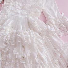 Load image into Gallery viewer, ‘Clair de Lune’ Rococo Style Lace Gown One-piece + Bonnet Set
