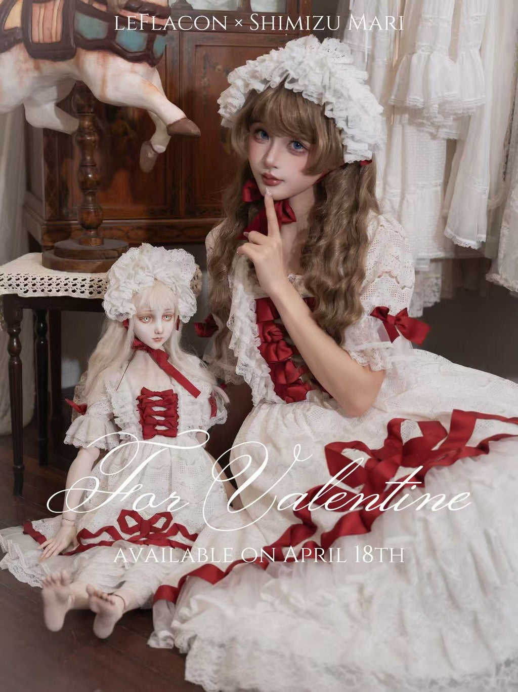 For Valentine × Shimizu Mari Rococo Style Lace Gown One-piece