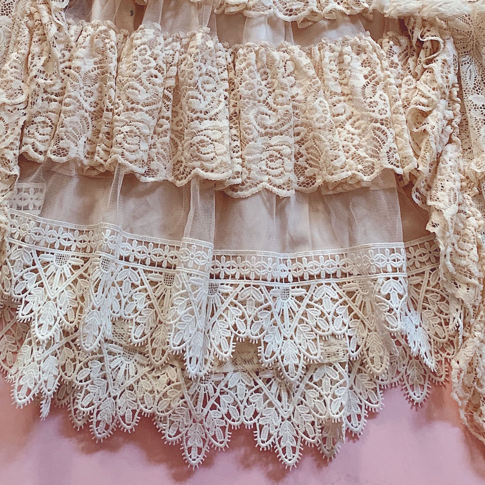 Clair de Lune Rococo Style Lace Gown One-piece + Bonnet Set