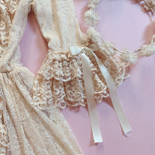 Load image into Gallery viewer, ［Pre-order] ‘Clair de Lune’ Rococo Style Lace Gown One-piece + Bonnet Set
