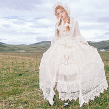Load image into Gallery viewer, ［Pre-order] ‘Clair de Lune’ Rococo Style Lace Gown One-piece + Bonnet Set
