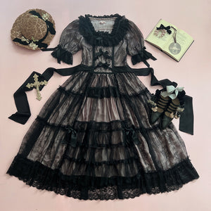 'For Valentine V' Dark Rococo-inspired Tulle Dress