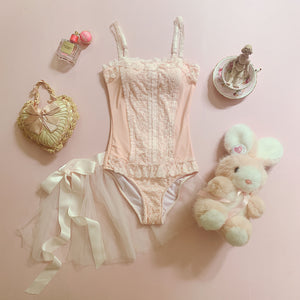 [In Stock] 'Pink Bubble Dream' Vintage-inspired Swimsuit Set